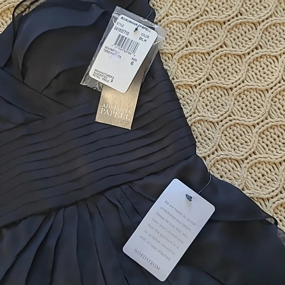 Adrianna Papell Evening Strapless Tiered Cocktail Dress - Size 6 - Picture 6 of 11